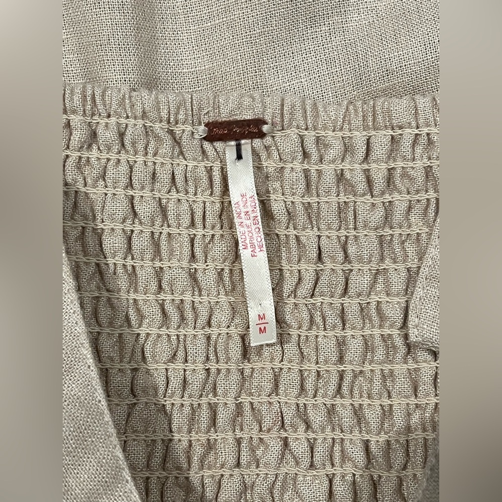 NWOT Free People What A Breeze Asymmetrical Hem Maxi Dress Button Down Boho SZ M - Picture 13 of 16